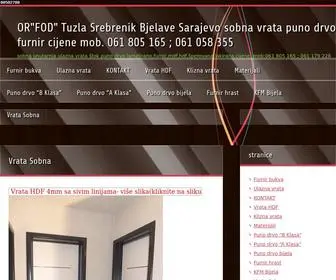 Orfod.com(OR"FOD" Tuzla Srebrenik Bjelave Sarajevo sobna vrata puno drvo furnir cijene mob) Screenshot