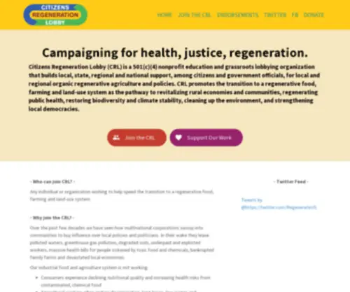 Organicconsumersfund.org(Campaigning for health) Screenshot