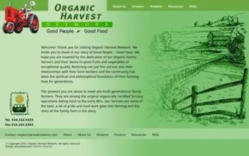 Organicharvestnetwork.com(Organic Harvest Network) Screenshot