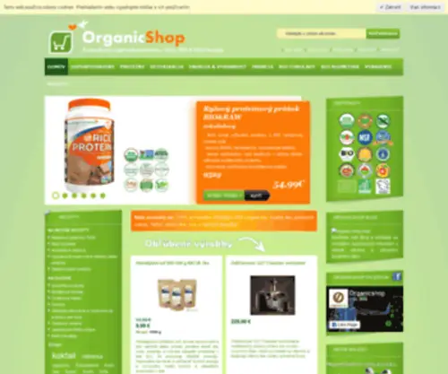 Organicshop.sk(Super potraviny a zelené potraviny v BIO kvalite) Screenshot