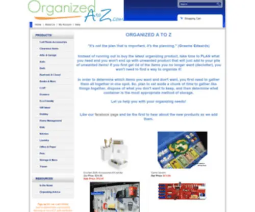 Organizedatoz.com(Organizing products) Screenshot