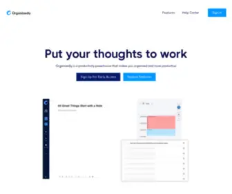Organized.ly(Put your thoughts to work) Screenshot