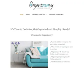 Organizenvy.com(Organize and Simplify for a Balanced Life) Screenshot