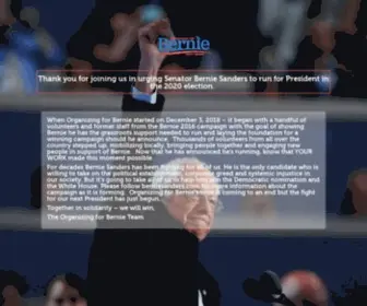 Organizingforbernie.com(Organizing For Bernie) Screenshot
