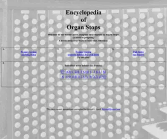 Organstops.org(Encyclopedia of Organ Stops) Screenshot