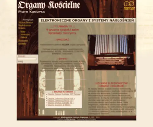 Organy.com.pl(Wielkopolskie Centrum Organowe :: Elektroniczne organy kościelne i systemy nagłośnień) Screenshot