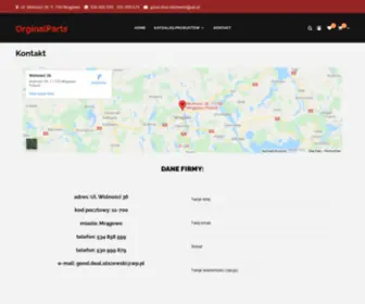 Orginalparts.pl(Sprzedaż oryginalnych części samochodowych do) Screenshot