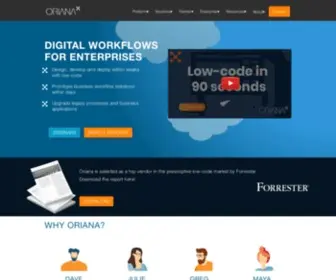 Orianaworld.com(Digital Process Automation on Low) Screenshot