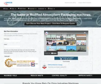 Orics.com(Food and Pharmaceutical Packaging Machinery by Orics Industries) Screenshot