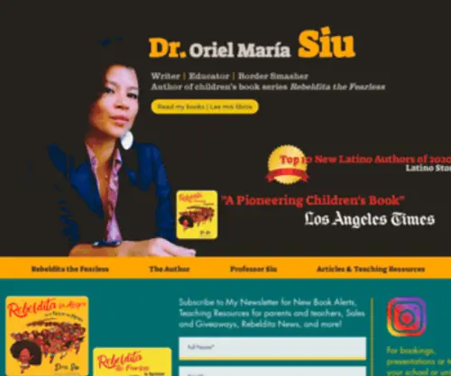 Orielmariasiu.com(Author of pioneering children's book series Rebeldita the Fearless) Screenshot