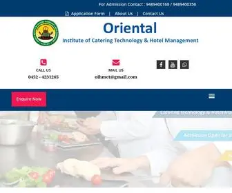 Orientalmadurai.in(ORIENTAL INSTITUTE OF CATERING TECHNOLOGY & HOTEL MANAGEMENT) Screenshot