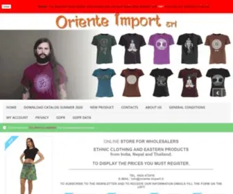 Oriente-Import.it(Ingrosso Articoli Orientali e Abbigliamento Etnico) Screenshot