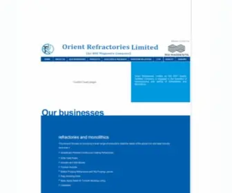 Orientrefractories.com(Orient Refractories Ltd) Screenshot