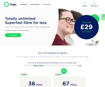 Originbroadband.com(Keeping broadband simple) Screenshot