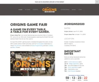 Originsgamefair.com(Origins Game Fair) Screenshot