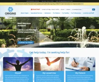 Originsrecovery.com(Hanley Foundation's Hanley Center) Screenshot