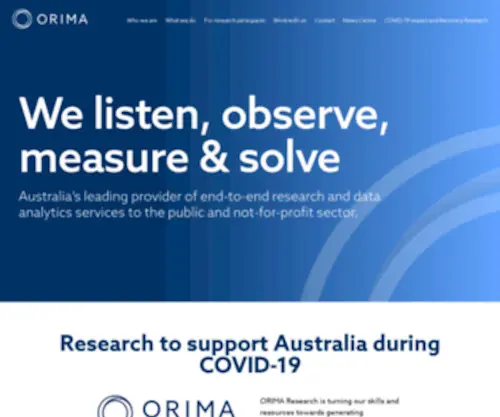 Orima.com.au(ORIMA Research) Screenshot