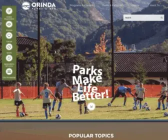 Orindaparksandrec.org(Parks & Recreation Department) Screenshot