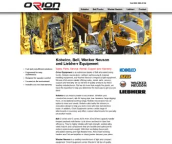 Orion-Equip.com(Kobelco, Bell, Wacker Neuson and Liebherr Equipment) Screenshot