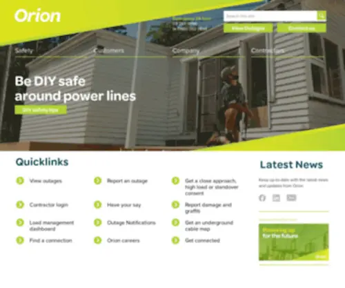 Oriongroup.co.nz(The electricity lines company serving Central Canterbury) Screenshot