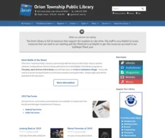 Orionlibrary.org(Orion Township Public Library) Screenshot