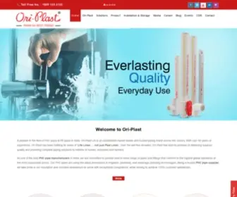 Oriplast.com(A Leading manufacturer of PVC & PE pipes) Screenshot