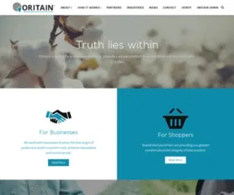 Oritain.com(Home » Oritain) Screenshot