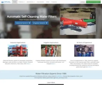 Orival.com(Self-Cleaning Water Filters and Automatic Water Filters) Screenshot