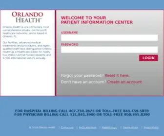 Orlandohealthbiz.com(Log in) Screenshot
