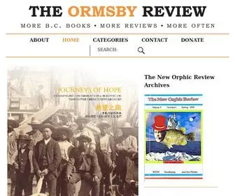 Ormsbyreview.com(The books and culture of British Columbia) Screenshot