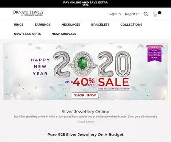 Ornatejewels.com(Shop Silver Jewellery Online @ Low Price in India) Screenshot