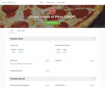 Oronohouseofpizza.com(Orono House of Pizza (OHOP)) Screenshot