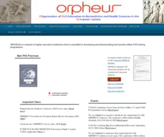 Orpheus-Med.org(ORganisation for PhD Education in Biomedicine and Health Sciences in the EUropean System) Screenshot