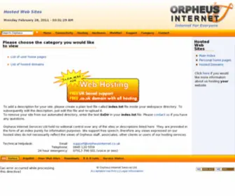 Orpheusweb.co.uk(Orpheus Internet) Screenshot