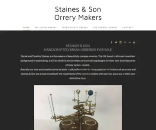 Orrerydesign.com(Staines & Son Orrery Makers) Screenshot
