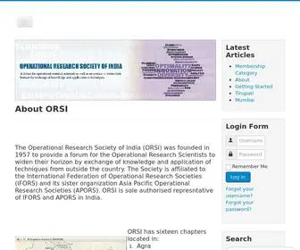 Orsi.in(Operational Research Society of India) Screenshot