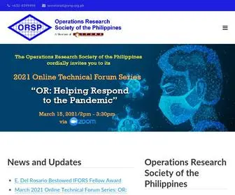 ORSP.org.ph(Operations Research Society of the Philippines (ORSP)) Screenshot