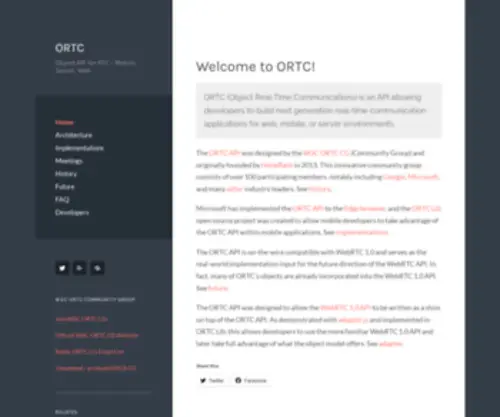 ORTC.org(Mobile, Server, Web) Screenshot