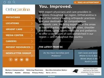 Orthocarolina.com(Nationally Recognized for Care) Screenshot