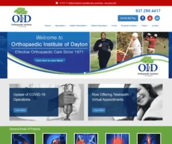 Orthodayton.com(Orthopaedic Institute of Dayton) Screenshot