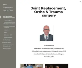 Orthohyd.com(Max Superspecialty Ortho Clinic) Screenshot