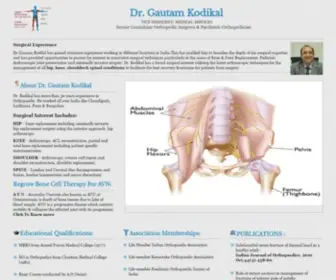 OrthopaediCDrgautamkodikal.com(Dr Gautam Kodikal) Screenshot