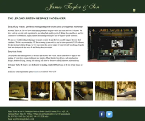 OrthopaedicFootwear.com(Beautiful bespoke shoes and boots from James Taylor and Son) Screenshot