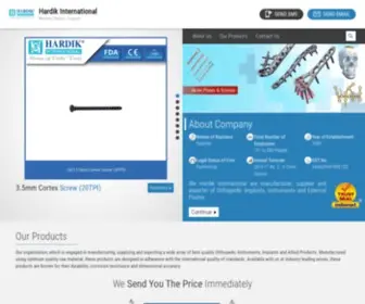 Orthopedicequipments.com(Hardik International Private Limited) Screenshot