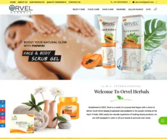 Orvelcosmetics.com(Cosmetic manufacturers in delhi) Screenshot