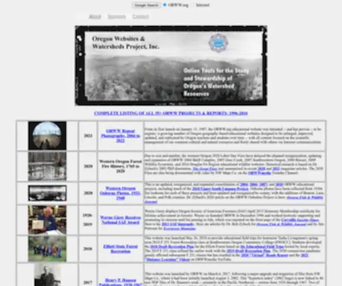 ORWW.org(Oregon Websites & Watersheds Project) Screenshot