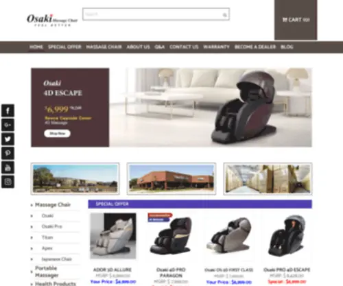 Osakimassagechair.com(Massage Chairs For Sale) Screenshot
