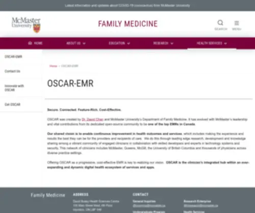 Oscarmcmaster.org(OSCAR EMR) Screenshot