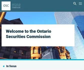 OSC.ca(The ontario securities commission) Screenshot