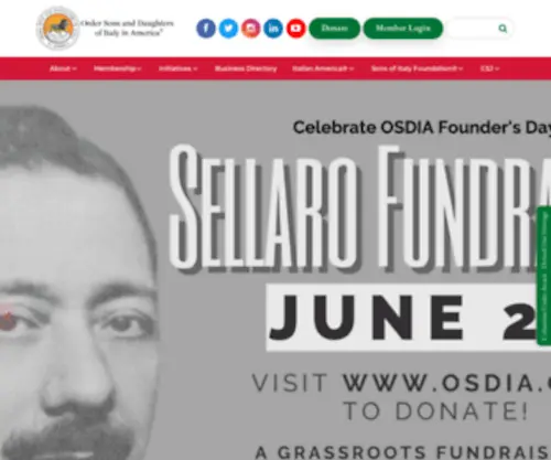 Osdia.org(Order Sons and Daughters of Italy in America) Screenshot